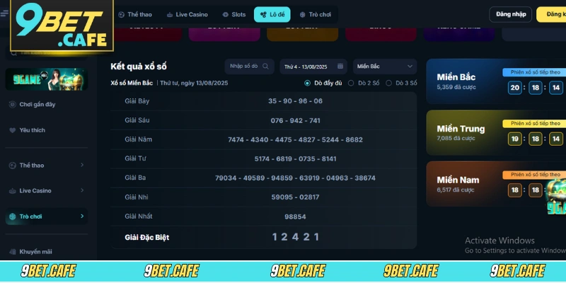 Chơi xổ số miền Bắc tại 9BET - Trải nghiệm sự tiện lợi và an toàn