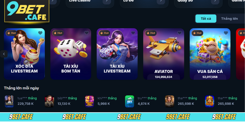 Giới thiệu 9BET đa siêu phẩm game cực đỉnh cao hàng đầu 2025