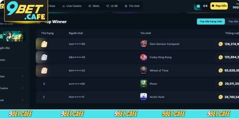 Hệ thống nạp tiền 9BET rất bảo mật tiên tiến và chất lượng dịch vụ vượt trội